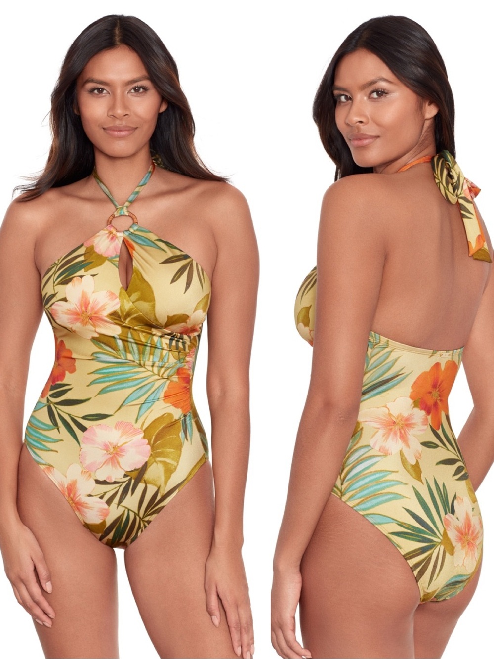 Lauren Ralph Lauren Women's Printed Halter-Neck Swimsuit - Size 10